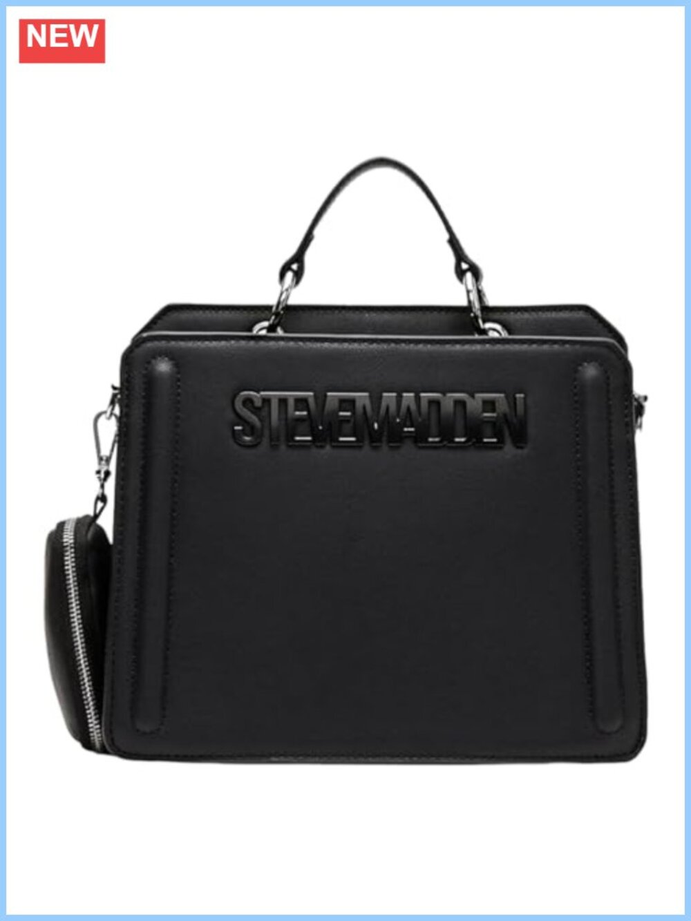 Steve Madden Bevelyn Convertible Satchel Crossbody Bag Faux Leather